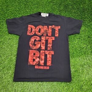 Walk-Dead Zombie Shirt Womens S/M 18x25 Black Spellout